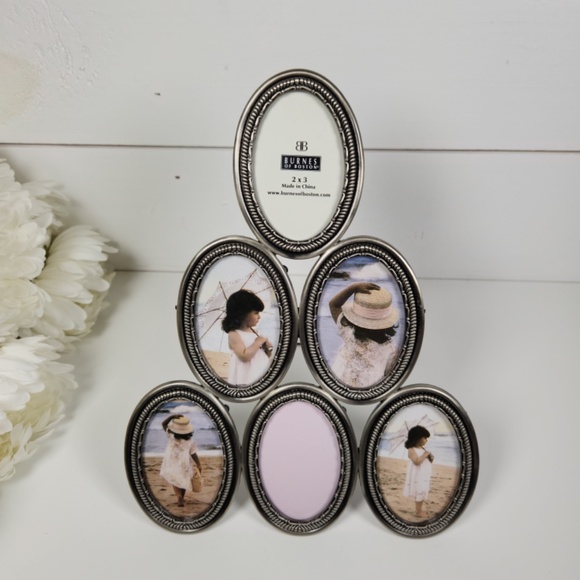 Burnes of Boston Revere 6 Oval Pewter Picture Frame - Classic Decorative Frames - Picture 2 of 8